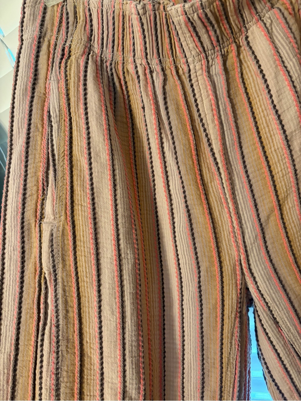 Free People Days End Tan Striped Pants - Picture 2 of 4